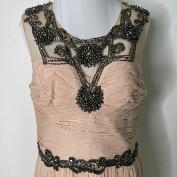 New Marchesa Notte Women's Blush Pink Maxi Dress Evening Gown Size 14 - Picture 2 of 14